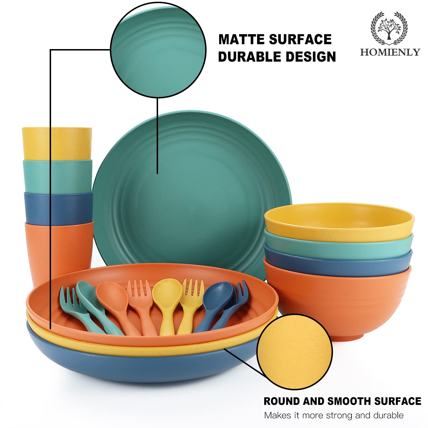 Homienly dishwasher-safe dinnerware for easy cleaning.