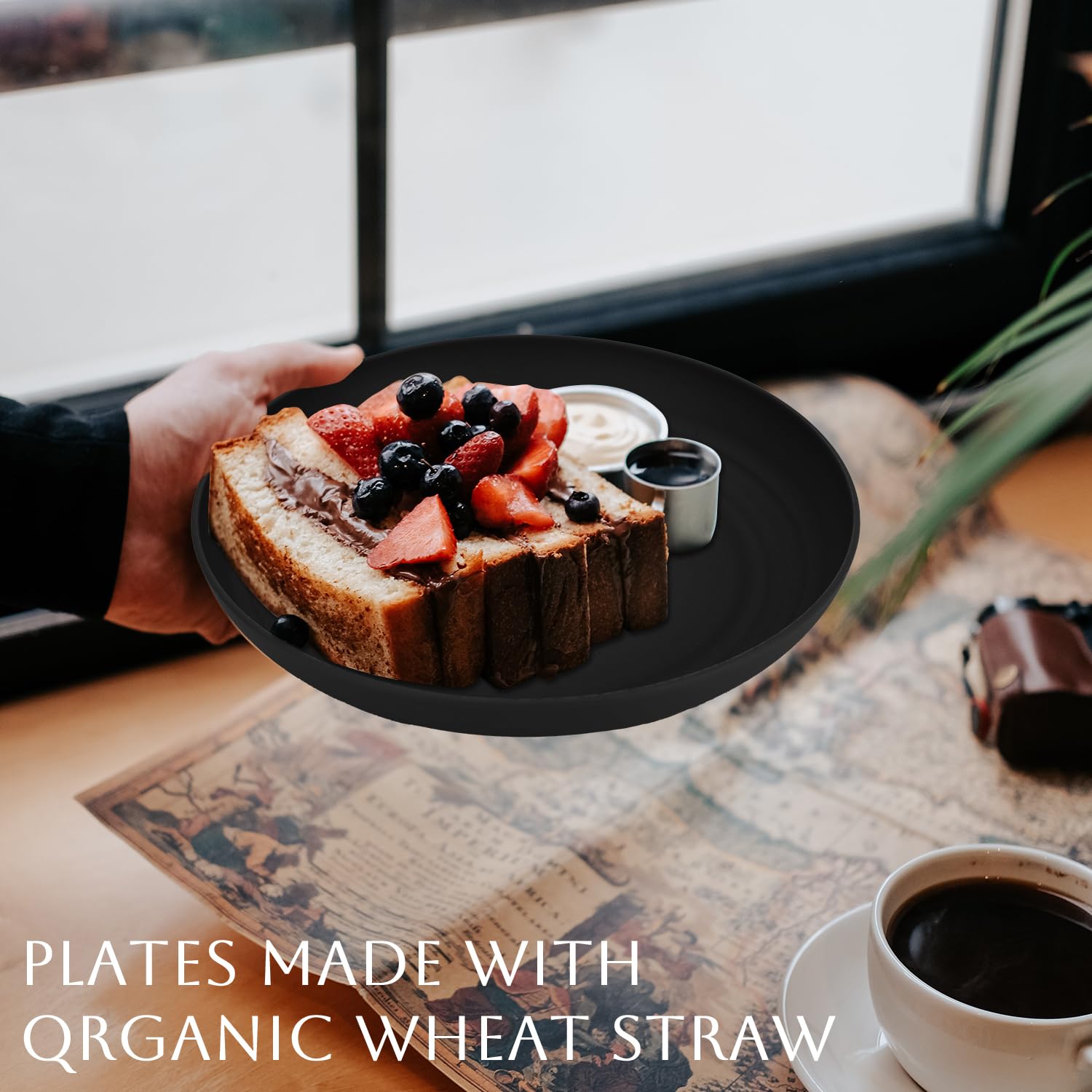 Homienly dishwasher-safe wheat straw plate, easy cleaning after meals