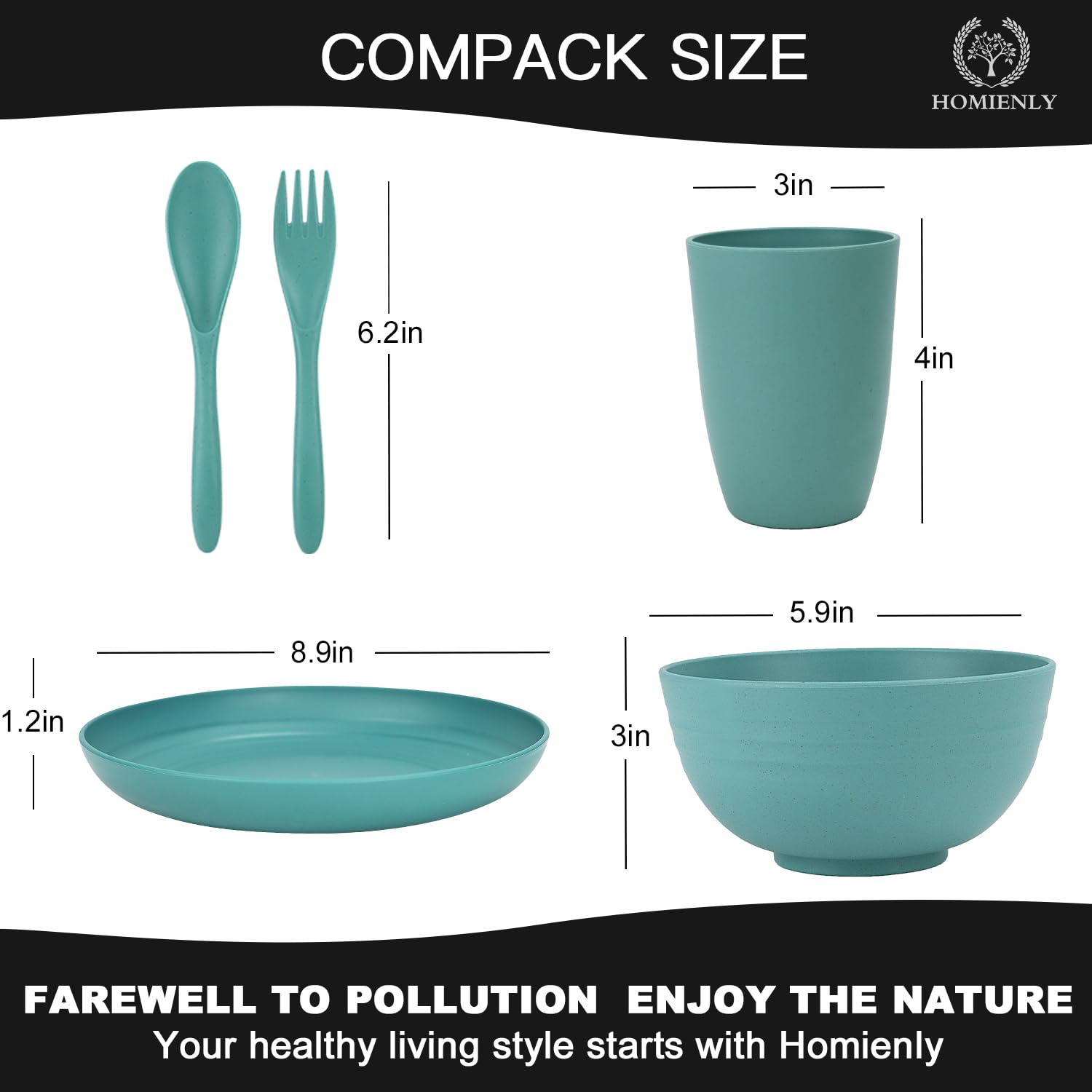 Homienly service-for-4 dinnerware showing colorful four-piece set.