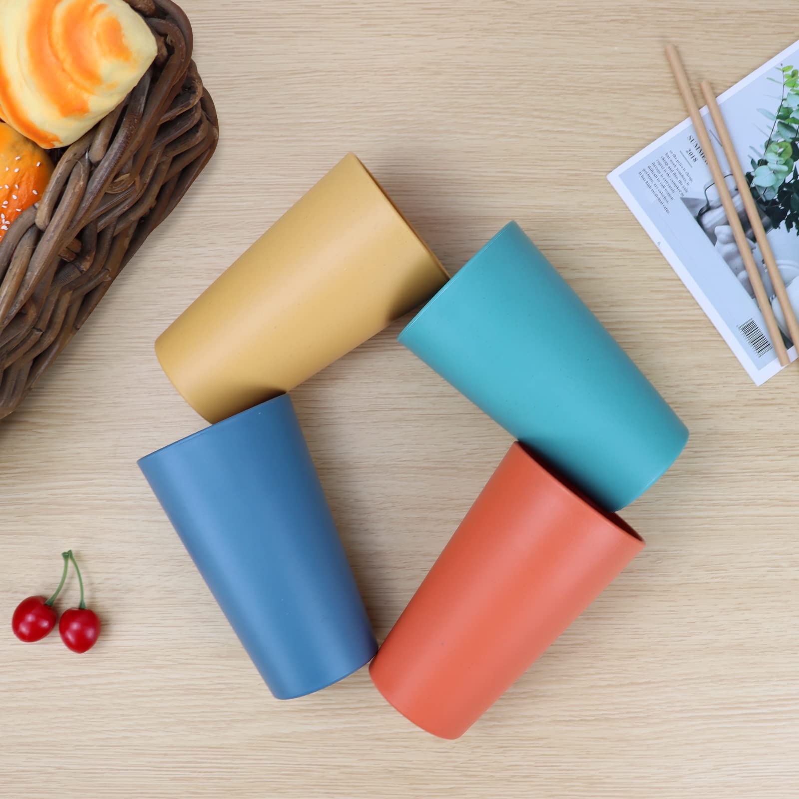 Homienly unbreakable plastic glasses, kid-friendly for family meals