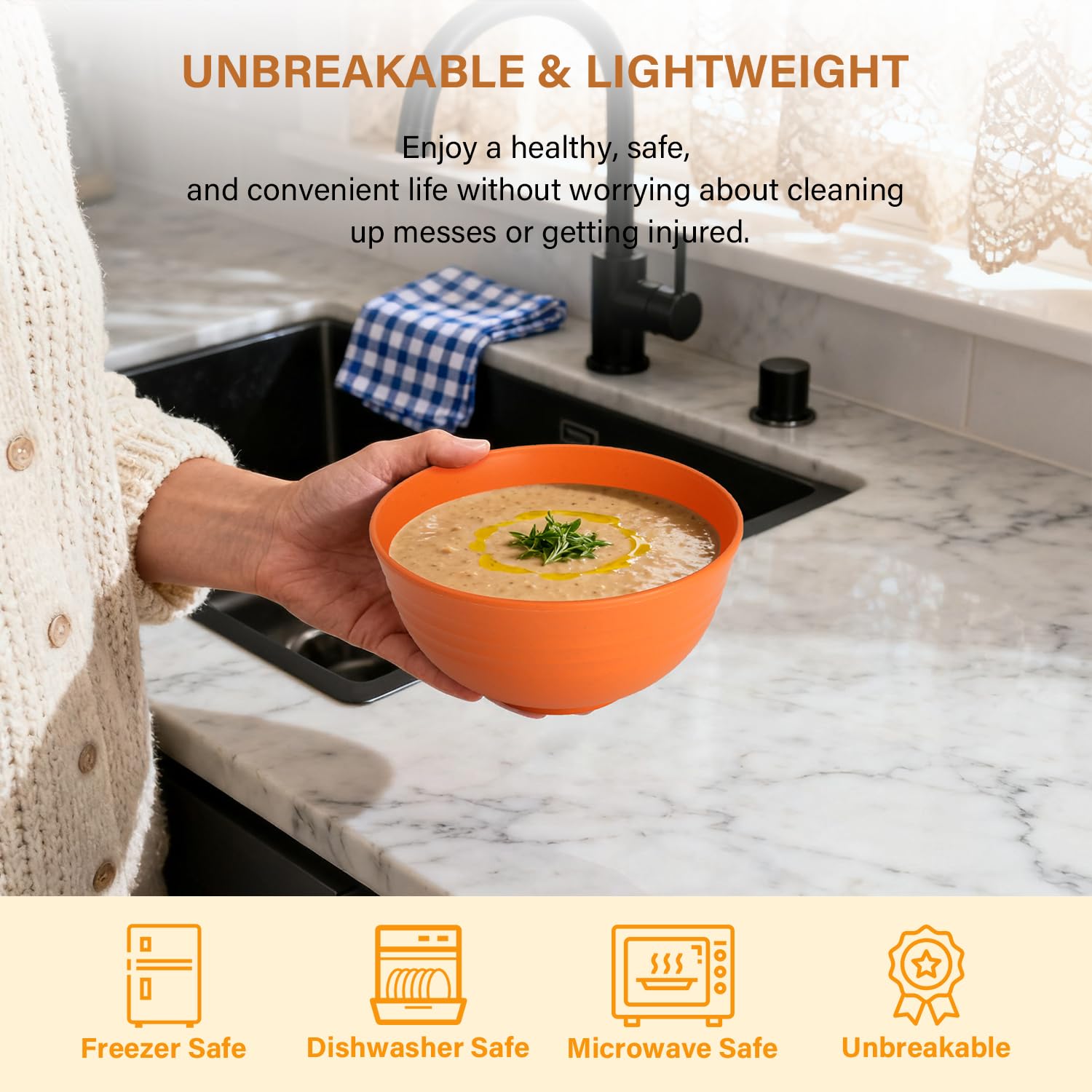 Homienly Dishwasher-safe bowls on a rack, highlighting easy cleaning.