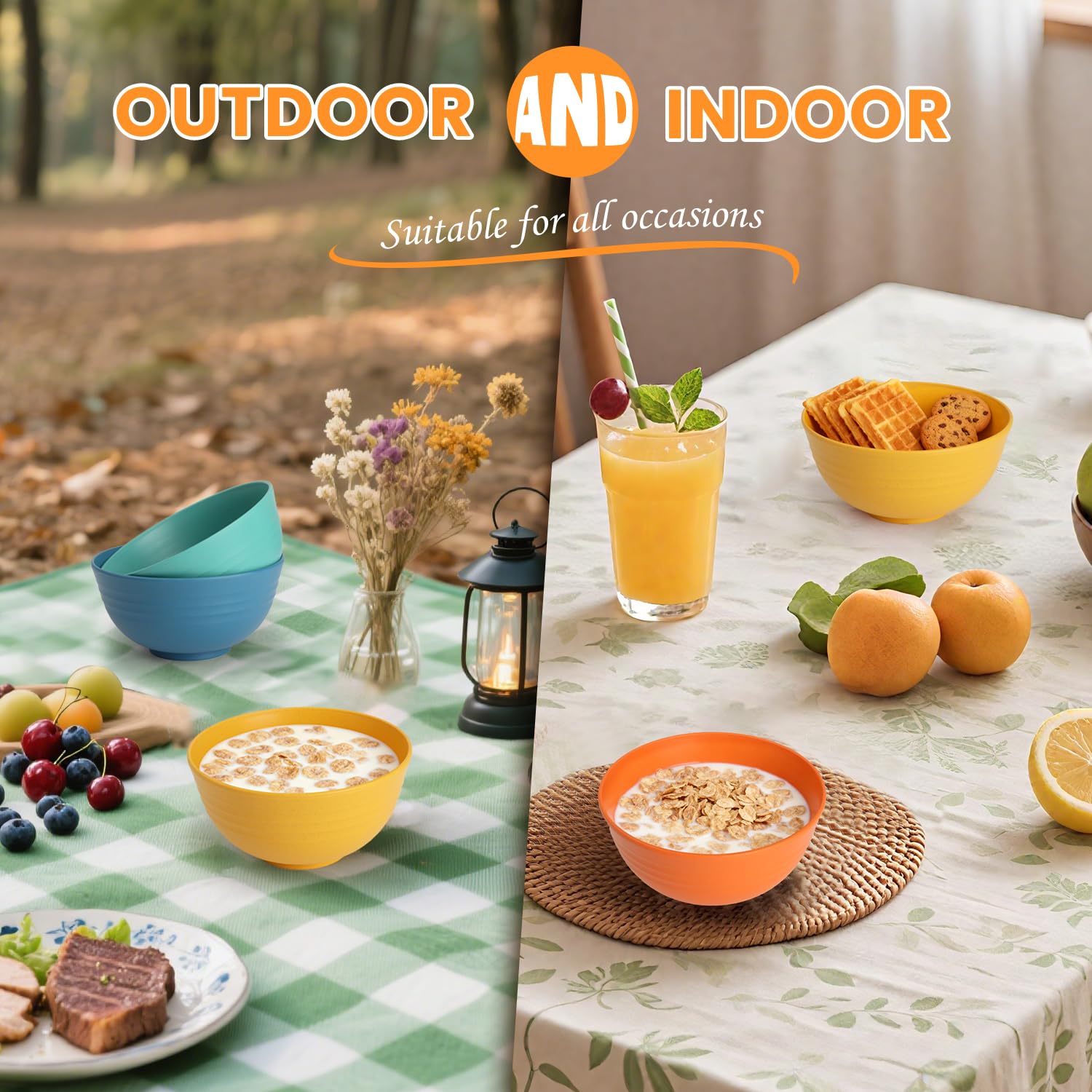 Homienly Party-ready bowls on a colorful table for gatherings.