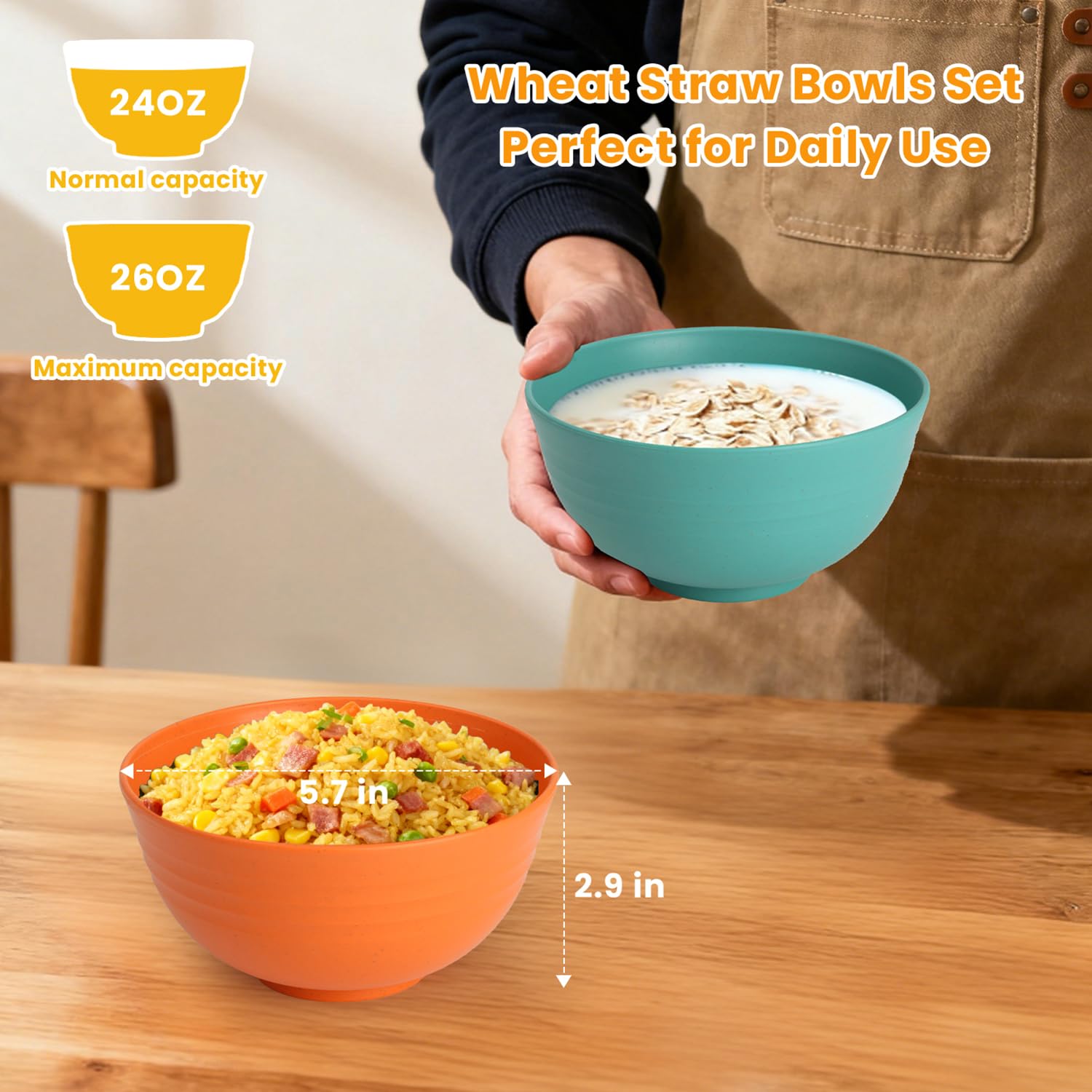 Homienly Six-piece set in picnic scene, microwave-safe and durable for outdoor meals.