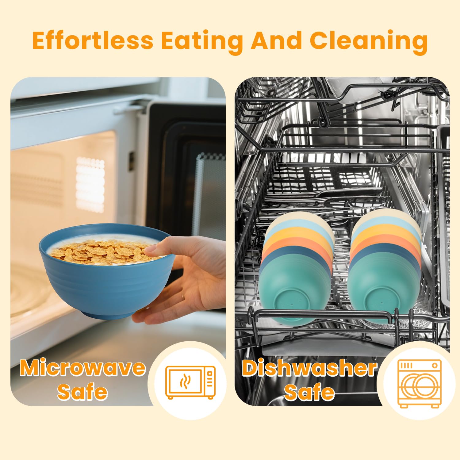 Homienly Microwave-safe bowls warming a meal in a cozy kitchen.