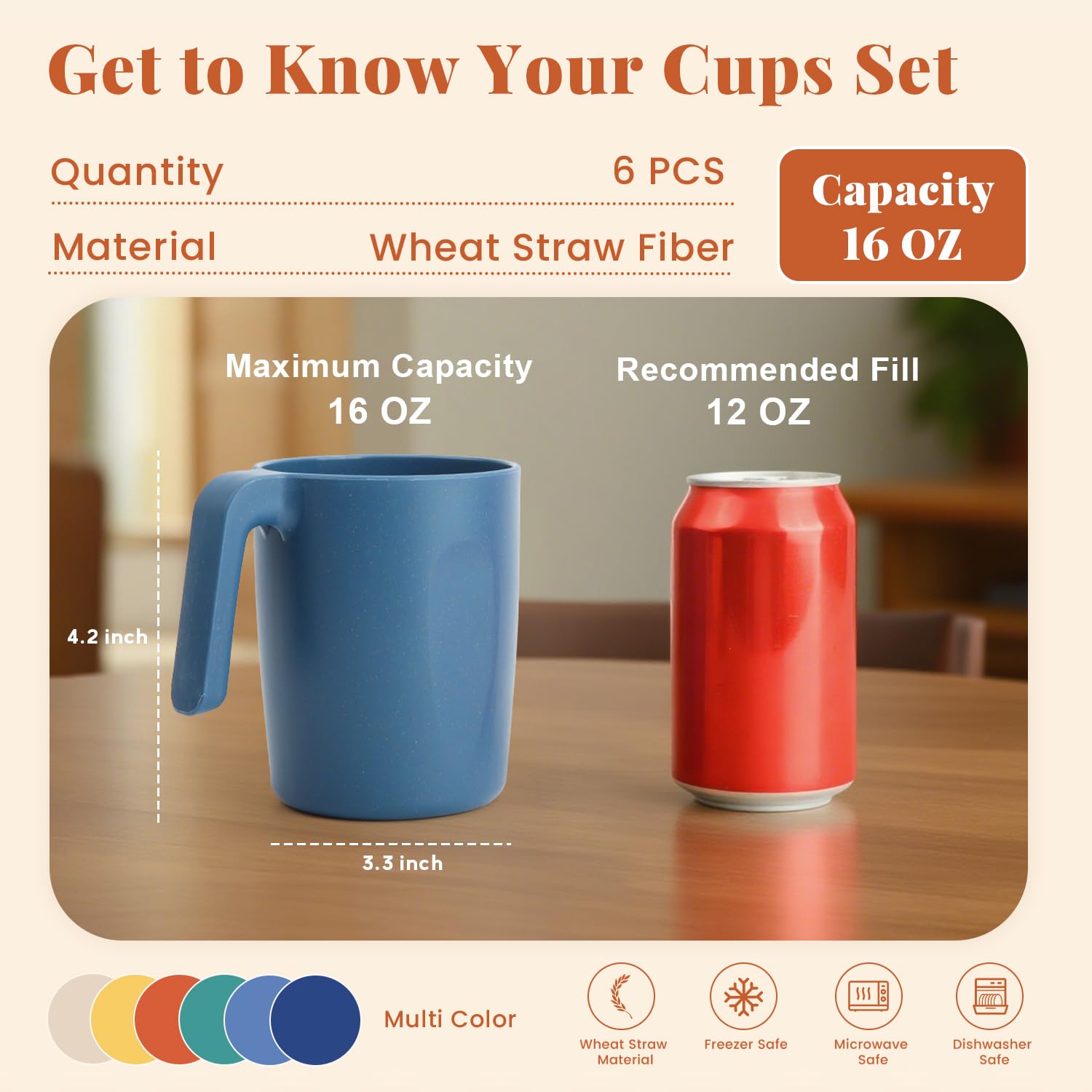 Homienly mug with comfortable handle for secure grip.
