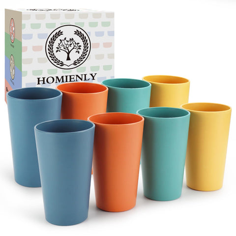Homienly 20oz wheat straw cups, front view, durable and reusable for daily beverages