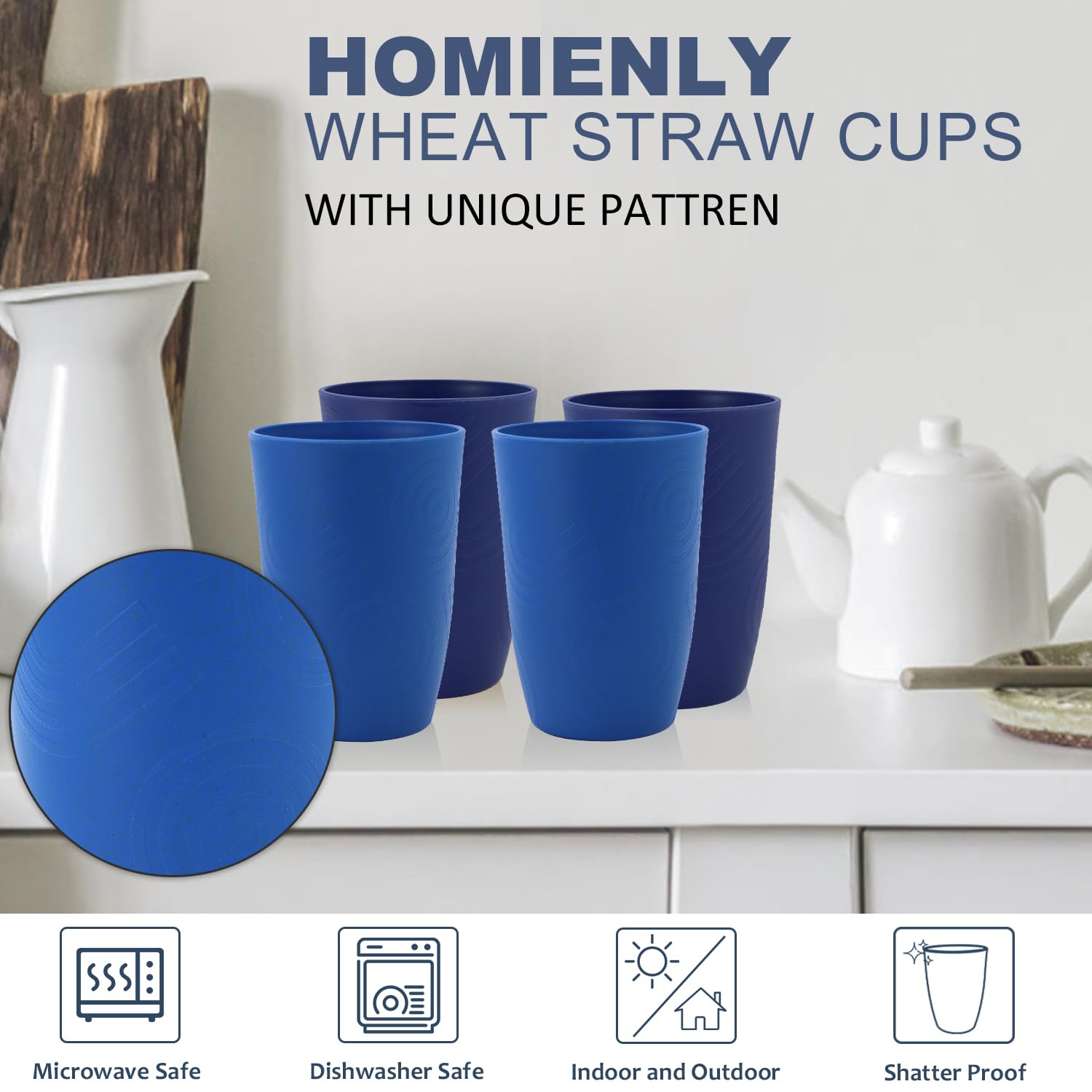 Homienly dishwasher-safe cups for quick cleaning