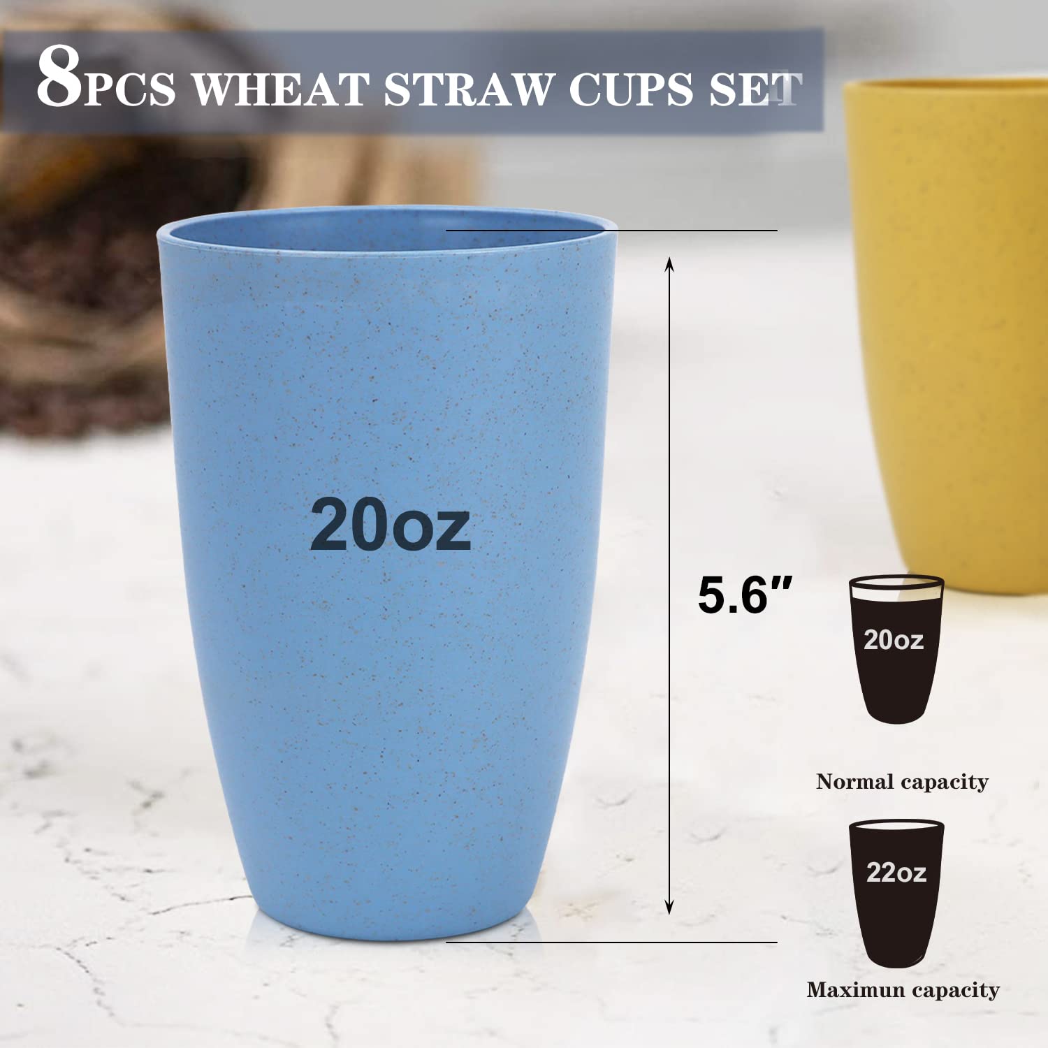 Homienly Wheat Straw Cups dishwasher safe and easy to clean after meals.