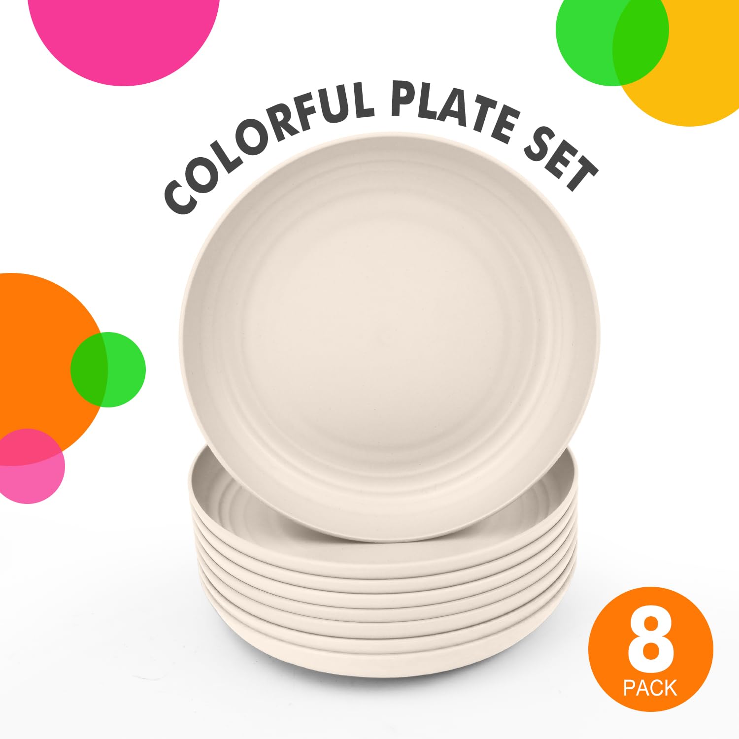 Homienly plate with raised edges to reduce spills.
