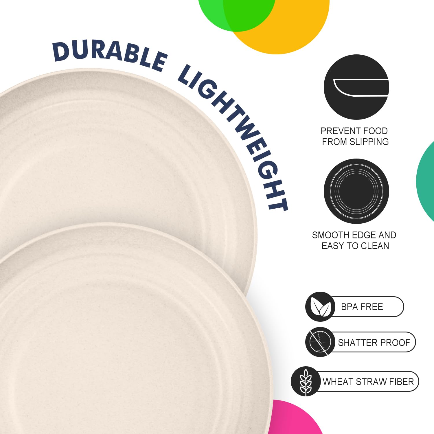 Homienly 9-inch plate lightweight yet durable for daily use.
