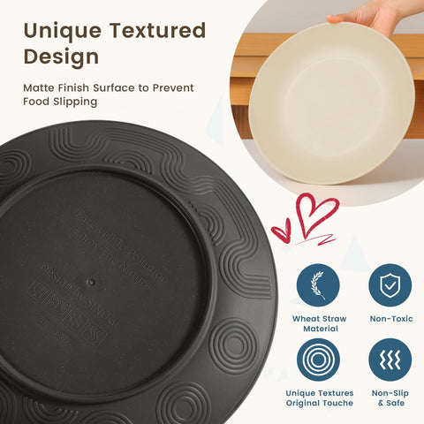 Homienly 6-inch plates in grey stone; great for snacks or desserts