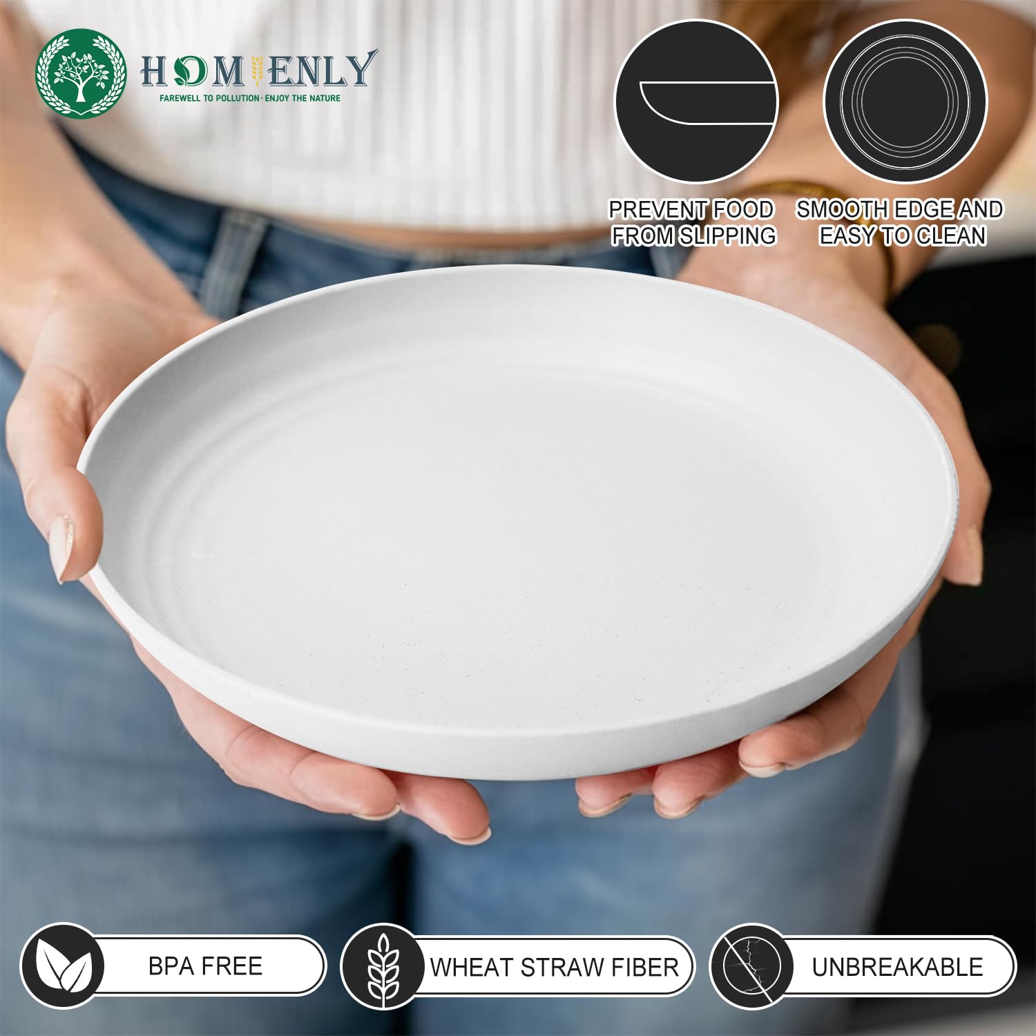 Homienly 8-inch plate in microwave—safe heating and easy cleanup.