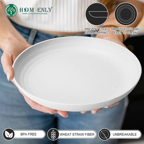 Homienly 9-inch dishwasher-safe plate simplifies cleanup after meals.