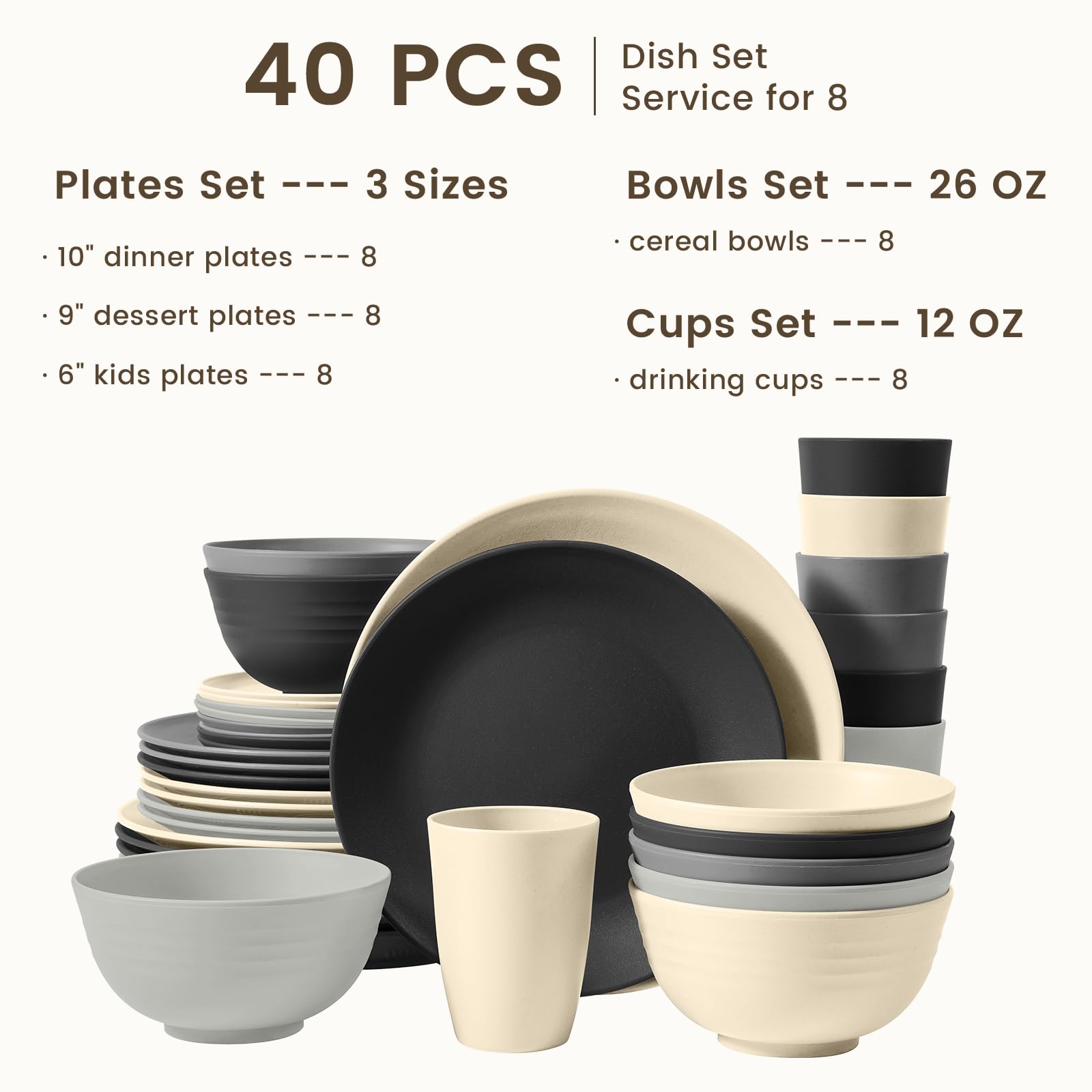 Homienly 9-inch plates in grey stone; versatile for everyday meals