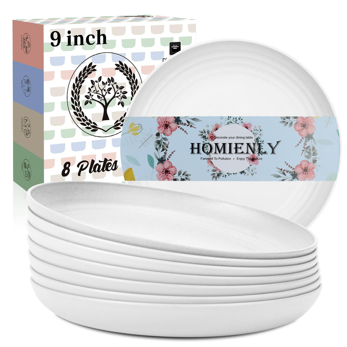 Homienly 9-inch textured-edge wheat straw plate adds style and safety to everyday meals.