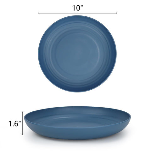 Homienly wheat straw blue plates are durable and eco-friendly alternative to plastic.