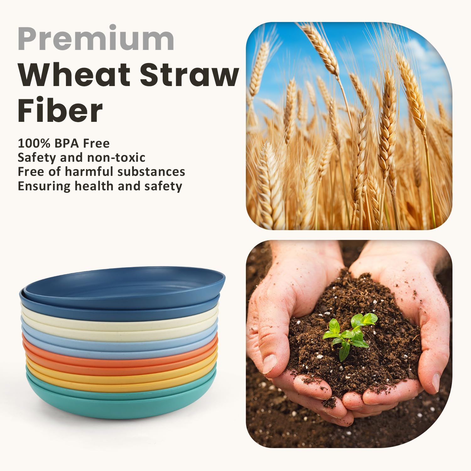 Homienly unbreakable plates are lightweight and shatterproof for kids and outdoor dining