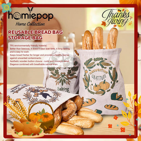 HomiePop XL 17x13 inch bag accommodates sourdough and baguettes