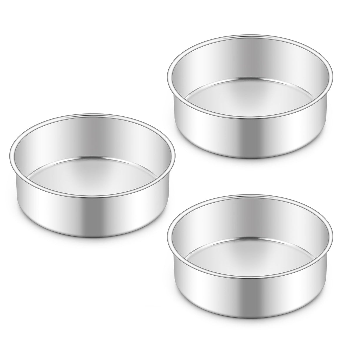 Homikit 6-inch round cake pan set of three for even, layered cakes.