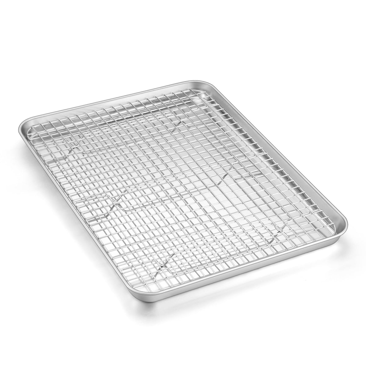 Homikit baking sheet with wire rack in 16x12 size for even heat distribution.
