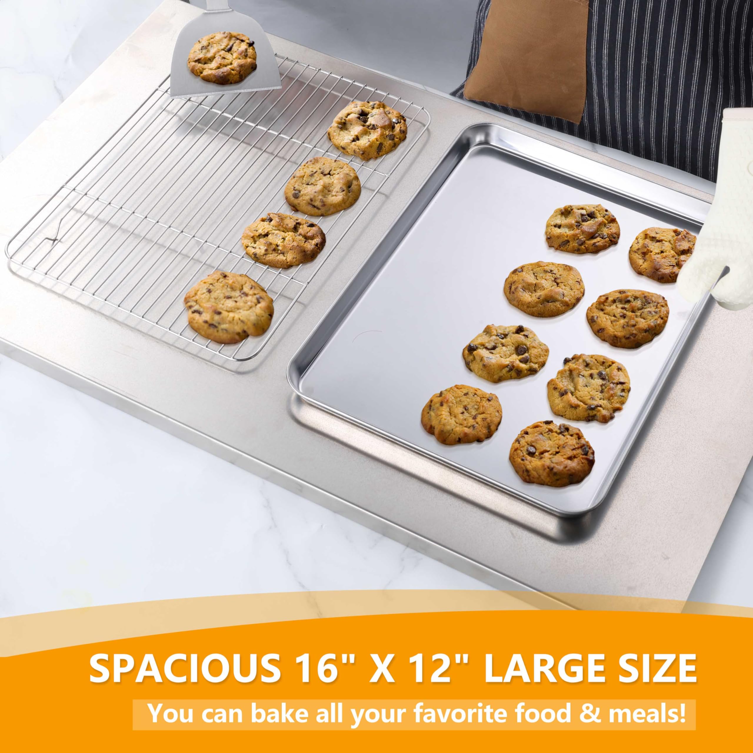 Homikit deep 1-inch baking tray contains spills