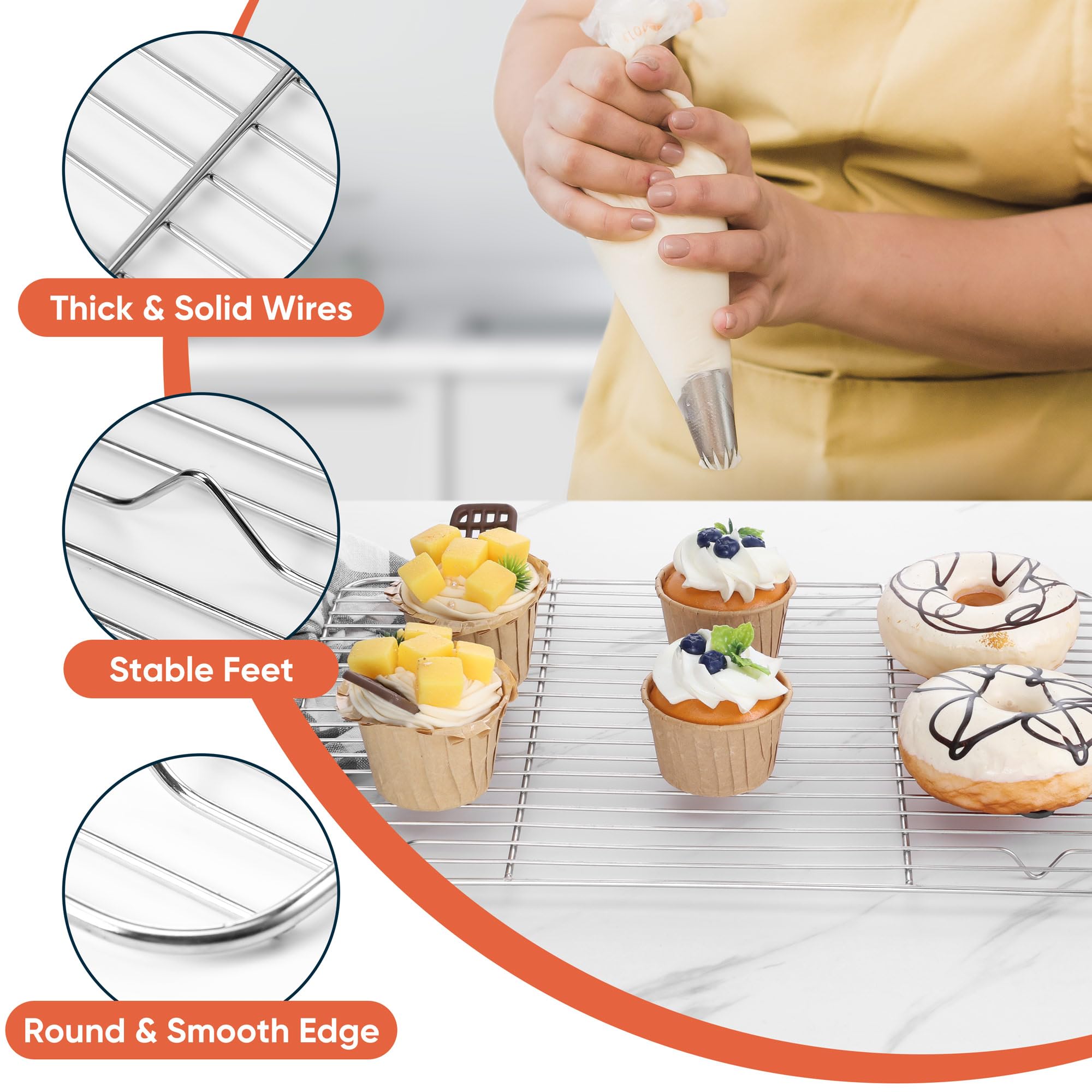 Homikit durable roasting rack shown in a reliable two-pack.