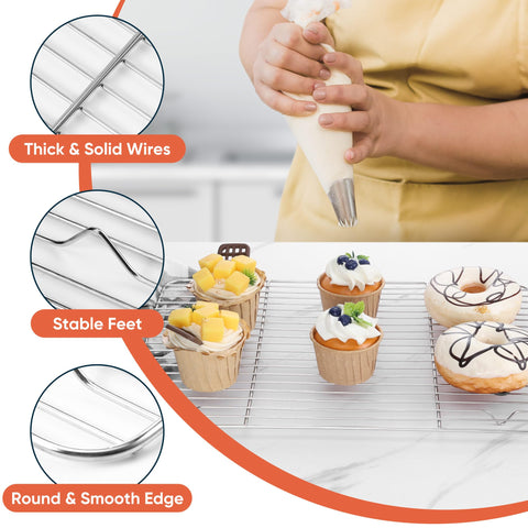 Homikit durable roasting rack shown in a reliable two-pack.