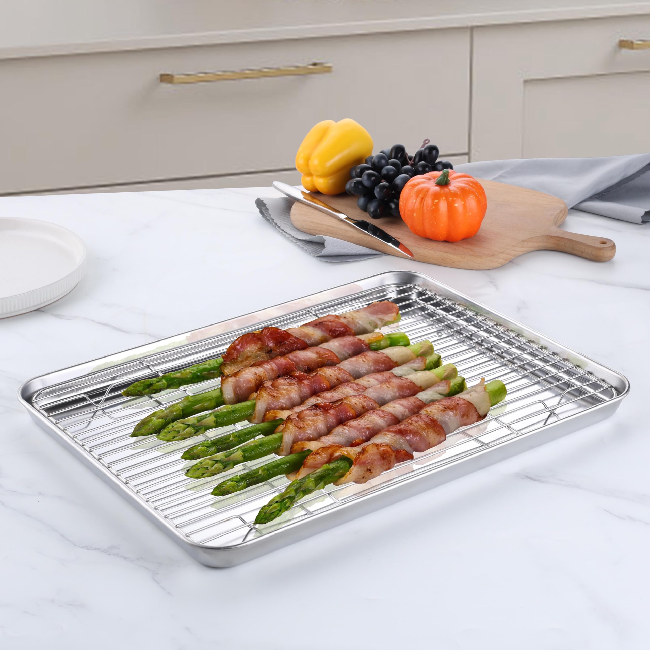 Homikit rolled-edge baking pan prevents twisting