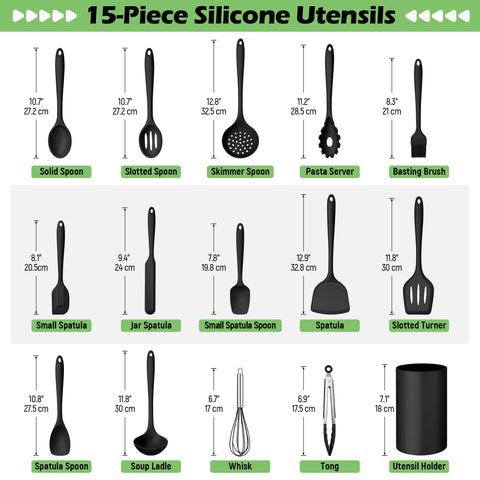 Homikit silicone utensils heat resistance protects cookware.