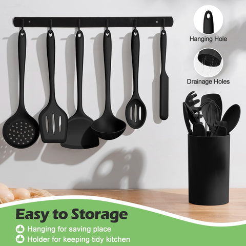 Homikit spatula and spoon with smooth edges prevent scratching nonstick surfaces.