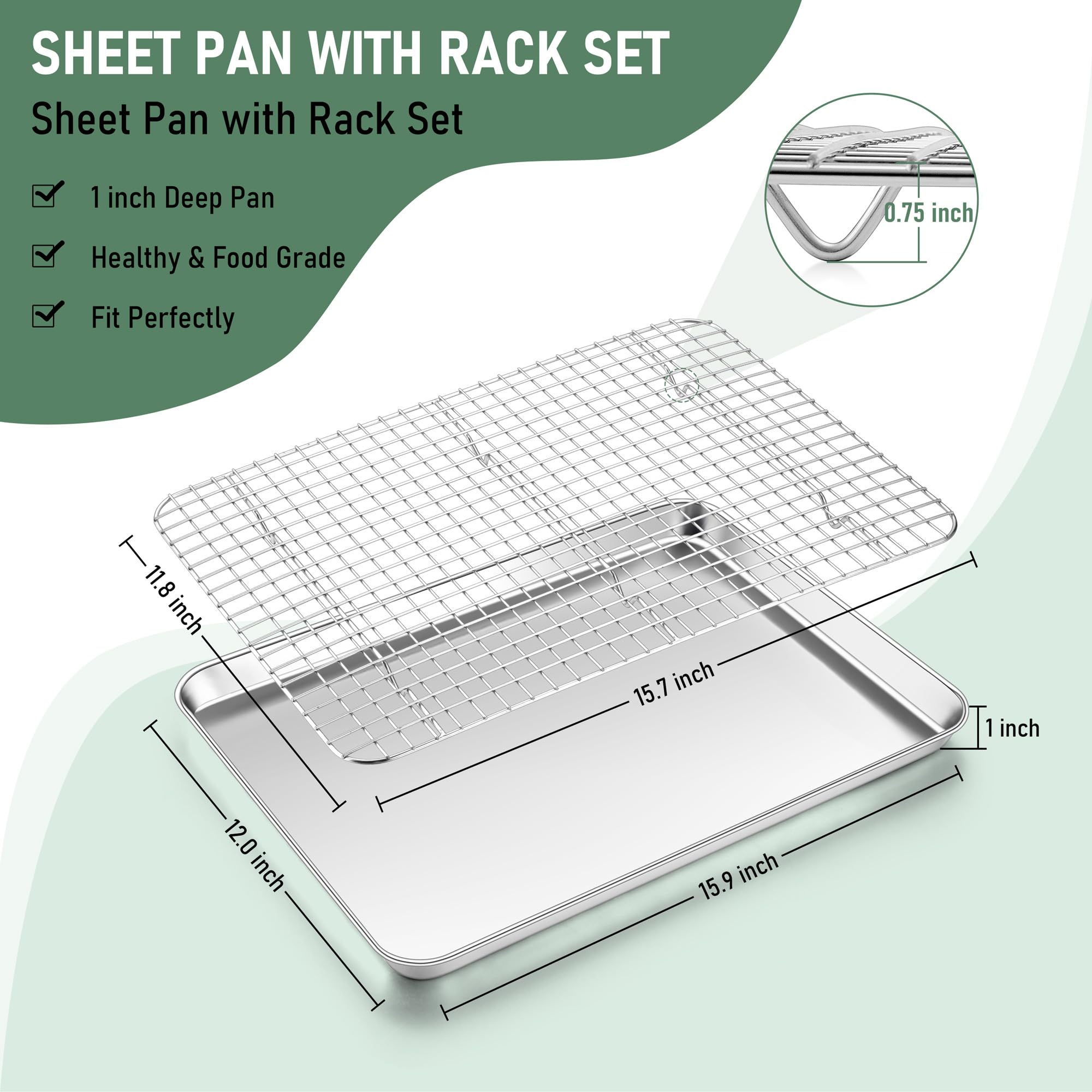 Homikit stainless steel grid rack in oven for improved air circulation and cooling.