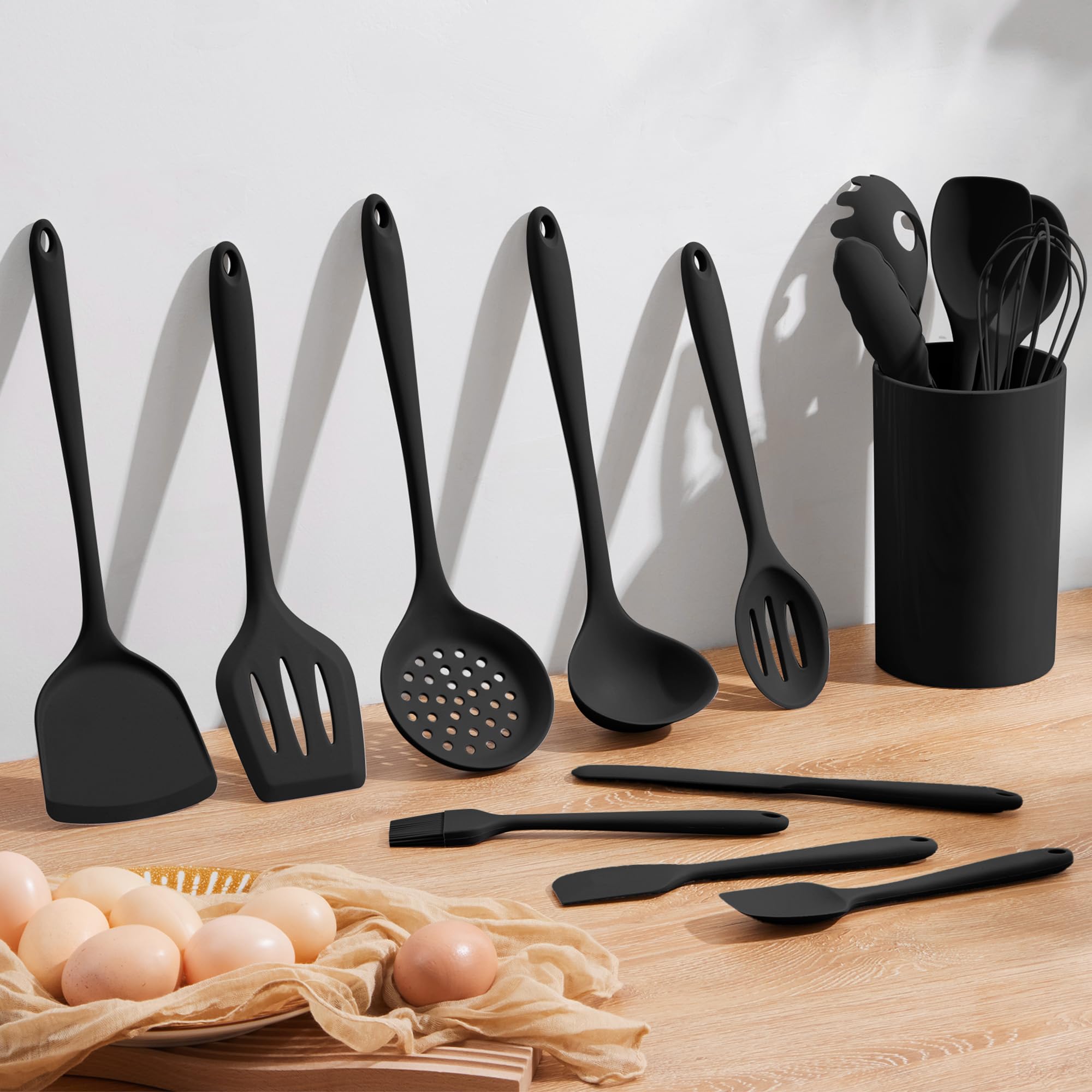 Homikit utensil holder keeps tools neatly organized on the counter.