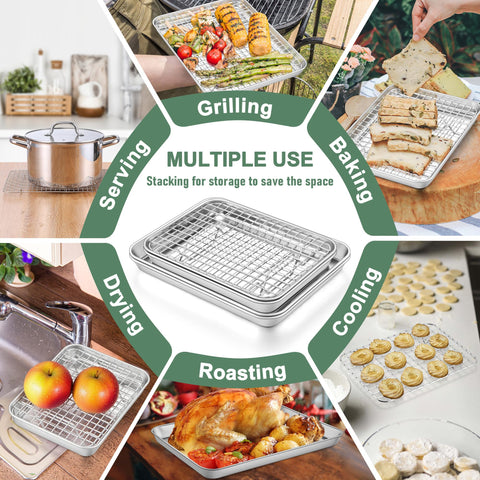 Homikit versatile baking and cooling set supports cookies, vegetables, and meats.
