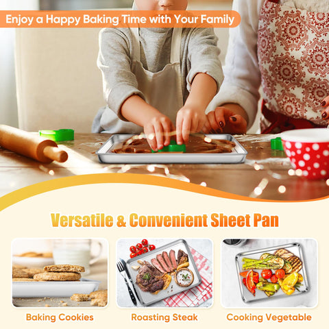 Homikit versatile baking tray doubles as a serving tray for meals.