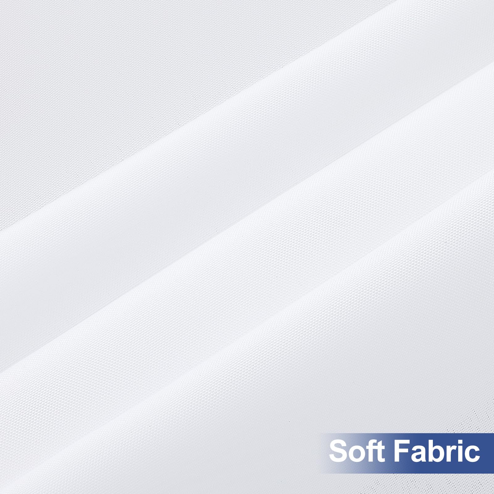 Homing tablecloth with water-repellent finish wipes clean after spills.