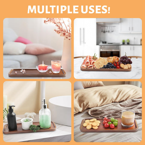 HOMKULA dishwasher-safe wood trays for quick cleanup after events.