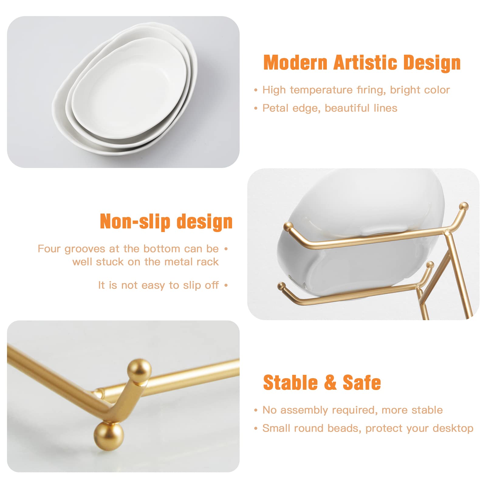 HOMKULA gold metal stand detail adds an elegant touch to kitchen decor.