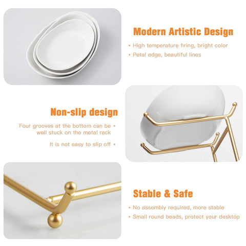 HOMKULA gold metal stand detail adds an elegant touch to kitchen decor.