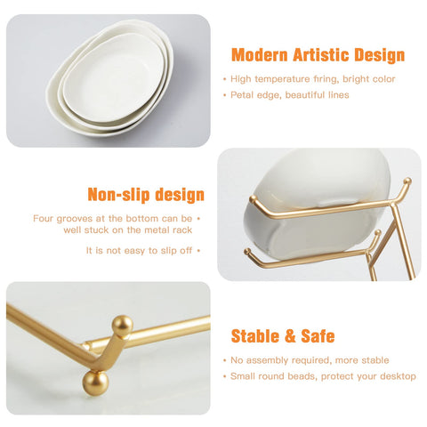 HOMKULA gold metal stand elevates fruit display
