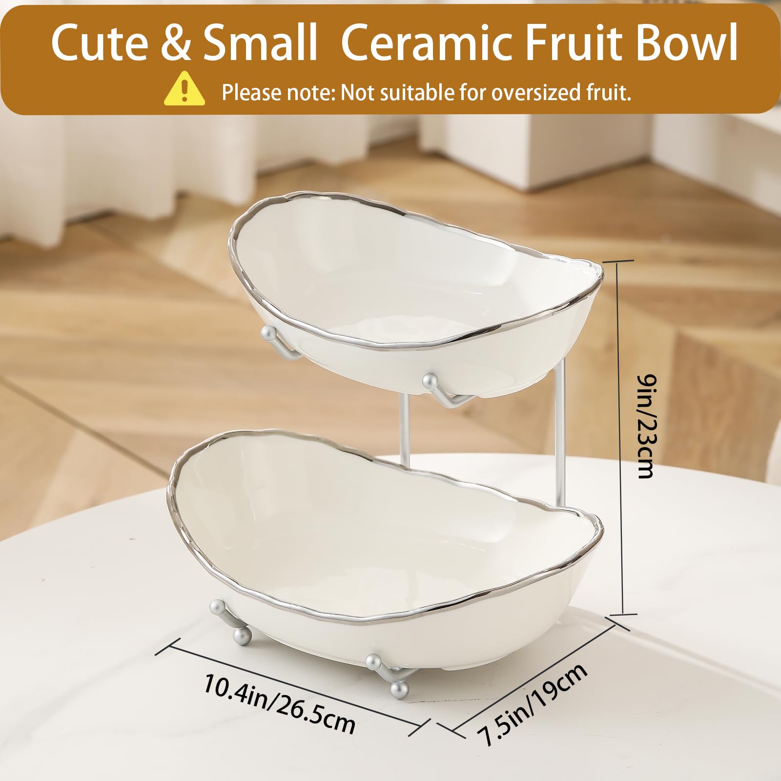 HOMKULA compact 2-tier setup showing large and small bowls for fruits