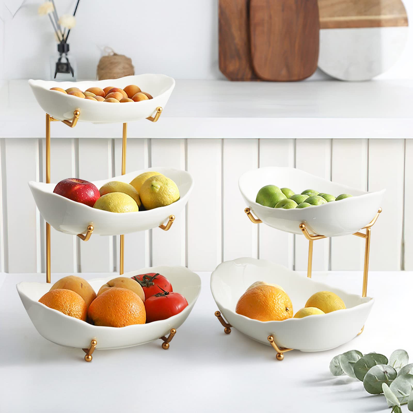 HOMKULA large ceramic fruit bowl for berries and citrus on counter