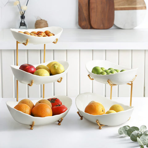 HOMKULA large ceramic fruit bowl for berries and citrus on counter