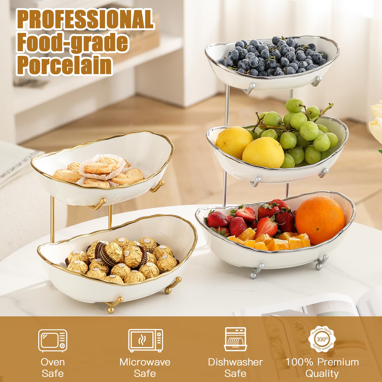 HOMKULA large porcelain bowl for fruit and snacks