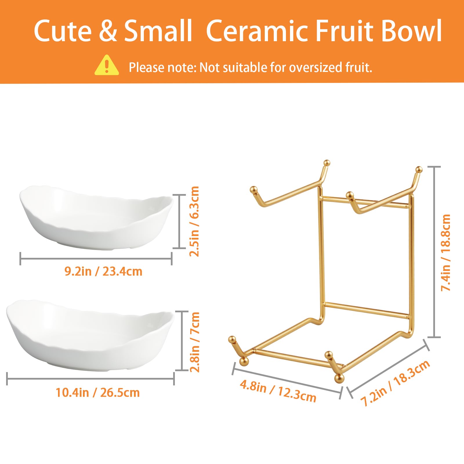 HOMKULA medium ceramic fruit bowl for snacks and desserts