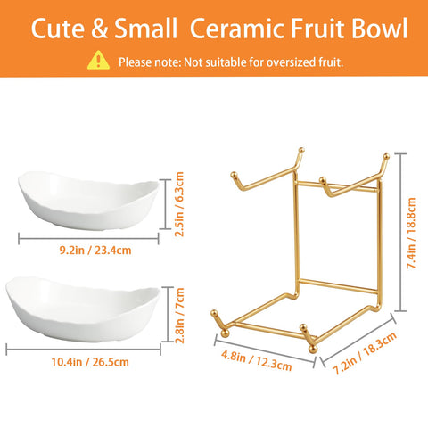 HOMKULA medium ceramic fruit bowl for snacks and desserts