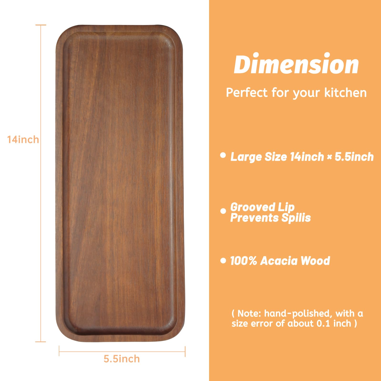 HOMKULA rectangular cheese boards 14x5-5 inches with durable, food-safe surface for appetizers.