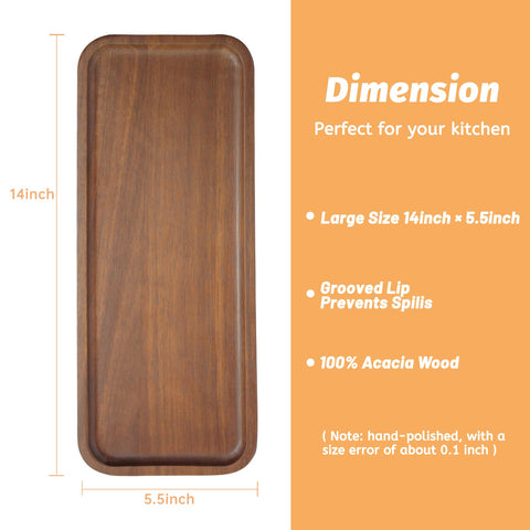 HOMKULA rectangular cheese boards 14x5-5 inches with durable, food-safe surface for appetizers.