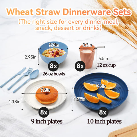 Hommaly 8x10 inch plates in black wheat straw for generous servings