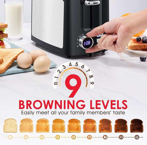 Hommater Toaster bagel defrost function preserves texture while toasting