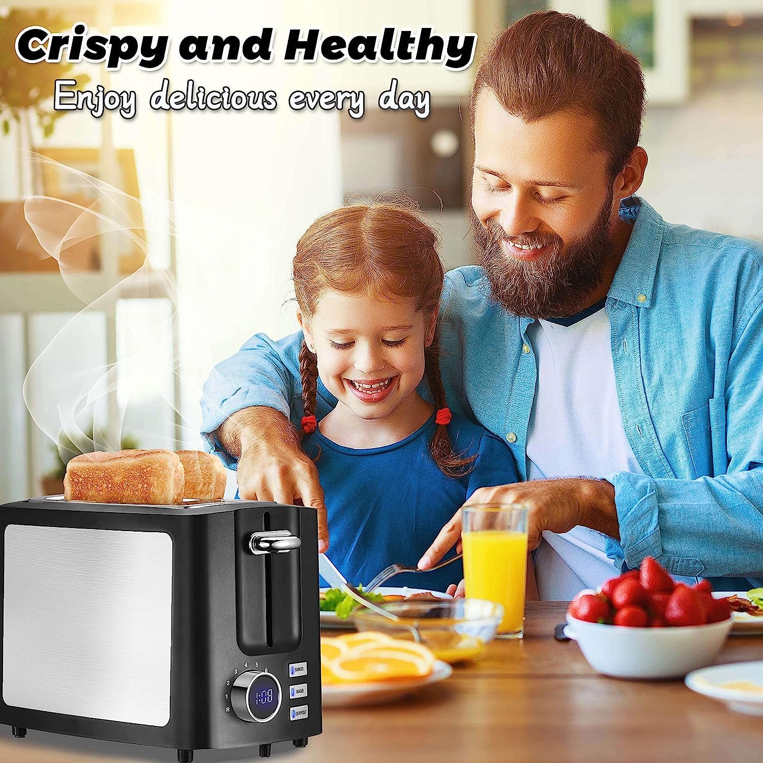 Hommater Toaster compact design fits small kitchens with modern style